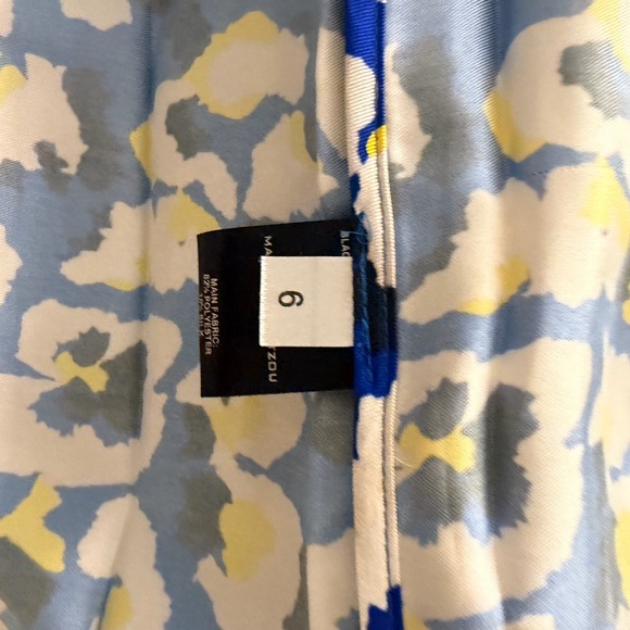 MARY KATRANTZOU Blue and Yellow Patterned A-Line Skirt - Picture 5 of 9